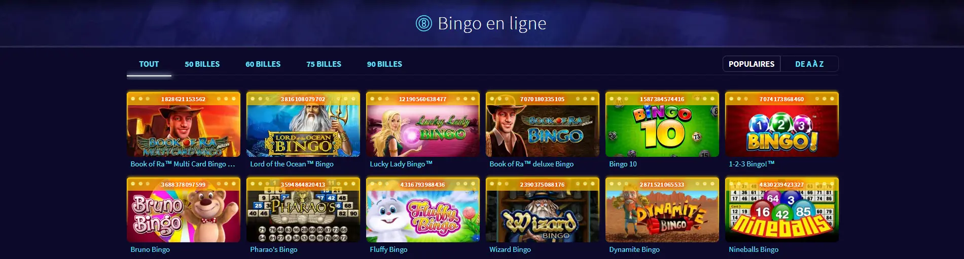 Bingo en ligne sur GAMETWIST CASINO